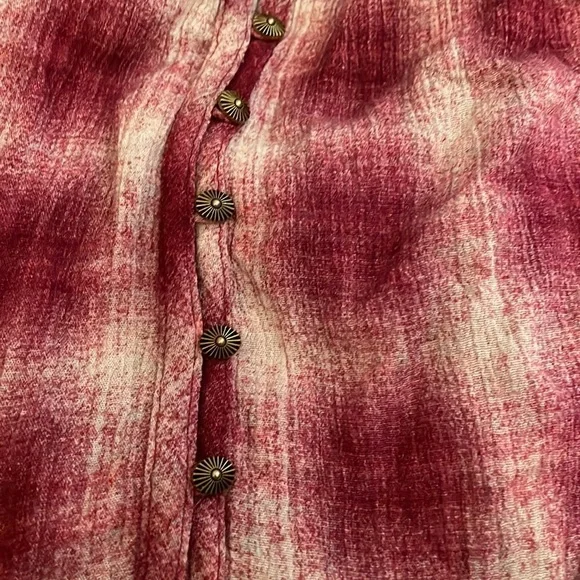 ANTHROPOLOGIE Calavon Peplum Top NWT Blouse New Large Boho Raspberry Anthro - Picture 4 of 4